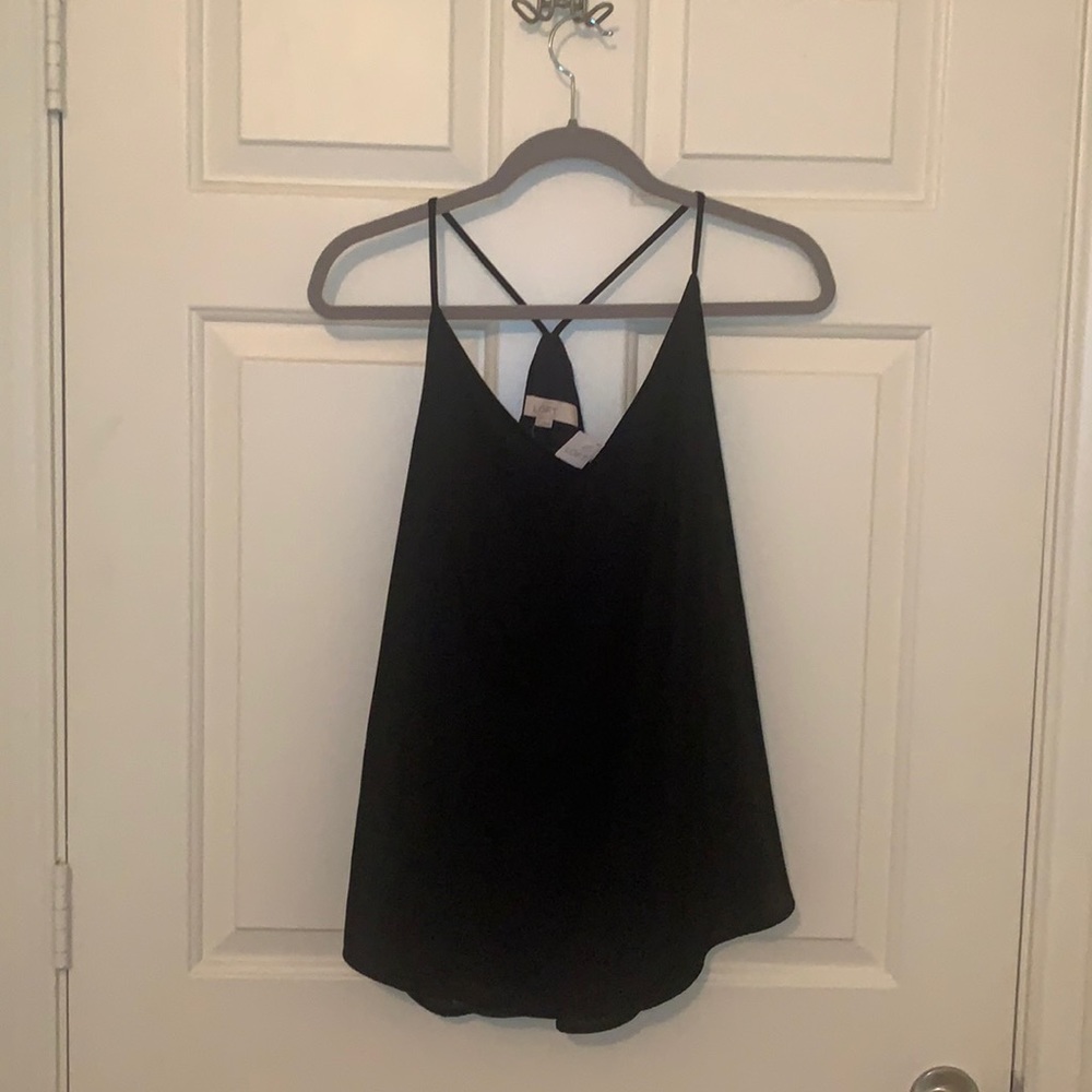 LOFT black velvet racer back tank